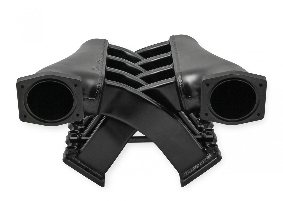 Fabricated Intake Manifold Dual Plenum 92Mm Ls1/2/6, Rail Kit Dual Plenum Inch Intake Manifold 92Mm Throttle Body Bore For GM Ls1/2/6 Engines (Includes Installation Kit, And Fuel Rail Kit) Black Finish Sniper EFI