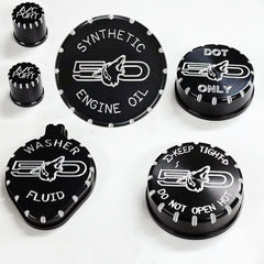 Howling Coyote Billet Strut Cap Covers Machined Engraved (fits 15-24 Mustang GT 5.0) UPR