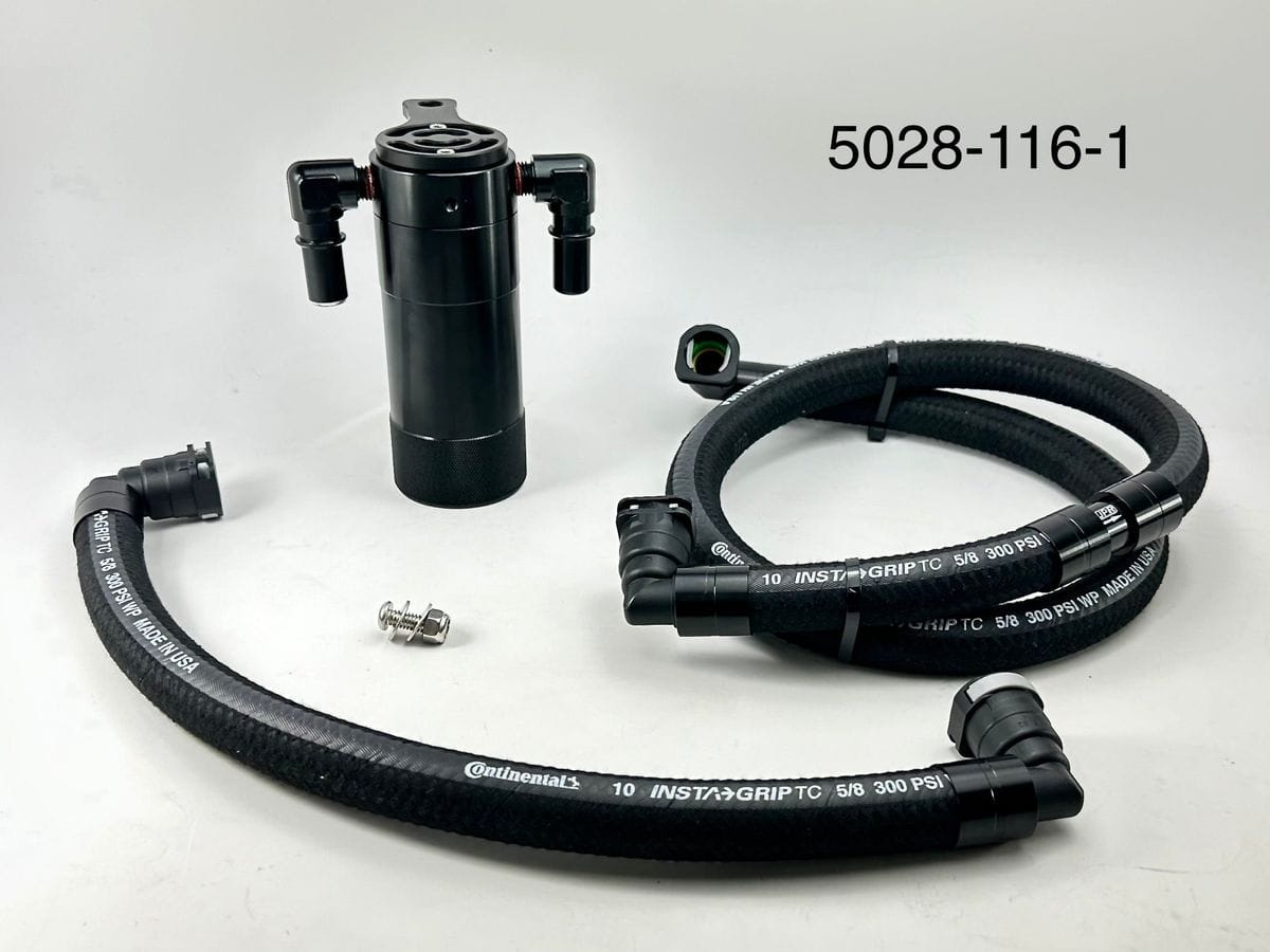 Plug N Play™ Firewall Mount SC Oil Catch Can (fits 11-14 Mustang GT) UPR