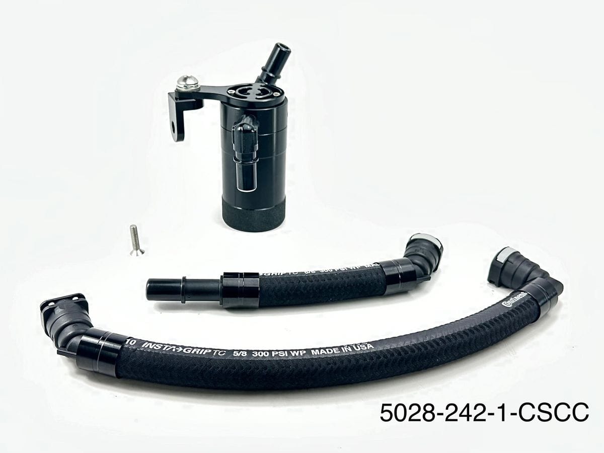 Plug N Play™ Oil Clean Side Catch Can Separator 2.25 inch (fits 18-23 Jeep Trackhawk & 21-23 Durango Hellcat 6.2)
