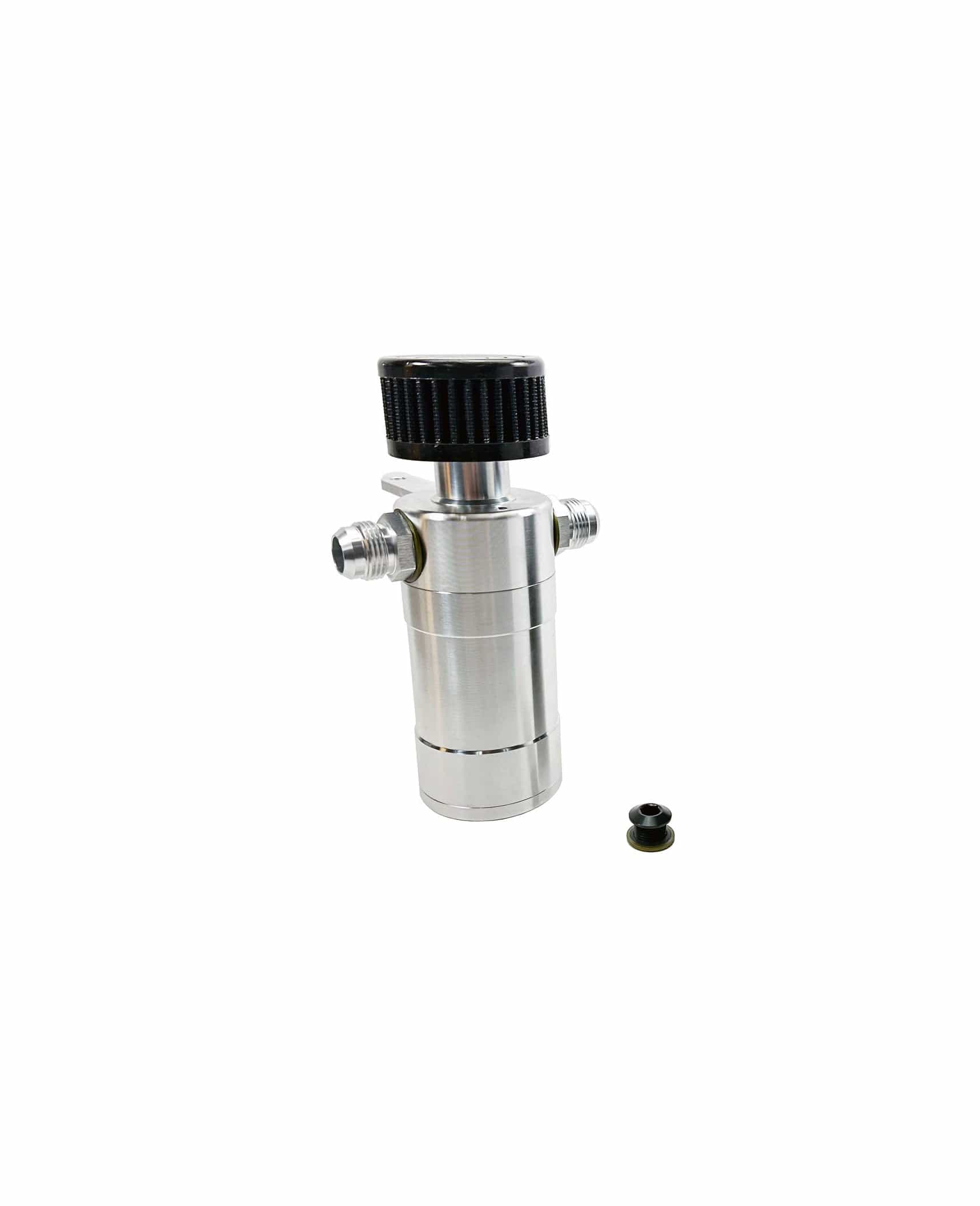 Universal Billet Engine Breather Tank Oil Separator 8an 10an 12an 5/8" Plug N Play