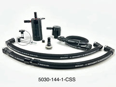Plug N Play™ Single Valve Oil Catch Can with CSS Separator (fits 15-23 Mustang GT with Hellion) UPR