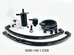 Plug N Play™ Single Valve Oil Catch Can with CSS Separator (fits 15-23 Mustang GT with Hellion) UPR