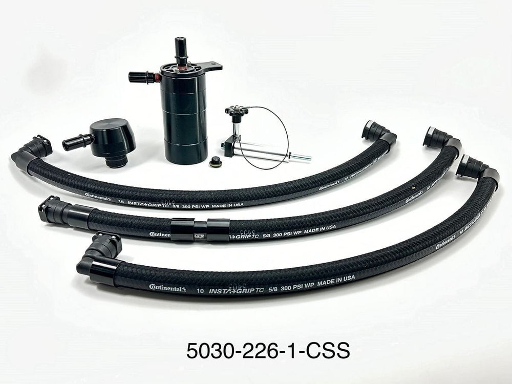 Plug N Play™ Single Valve Oil Catch Can with CSS (fits 15-20 Mustang GT with TVS VMP) UPR