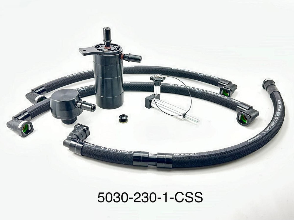 Plug N Play™ Single Valve Oil Catch Can with CSS (fits 18-23 Mustang GT with Whipple Gen 4,5&6, VMP ODIN) UPR