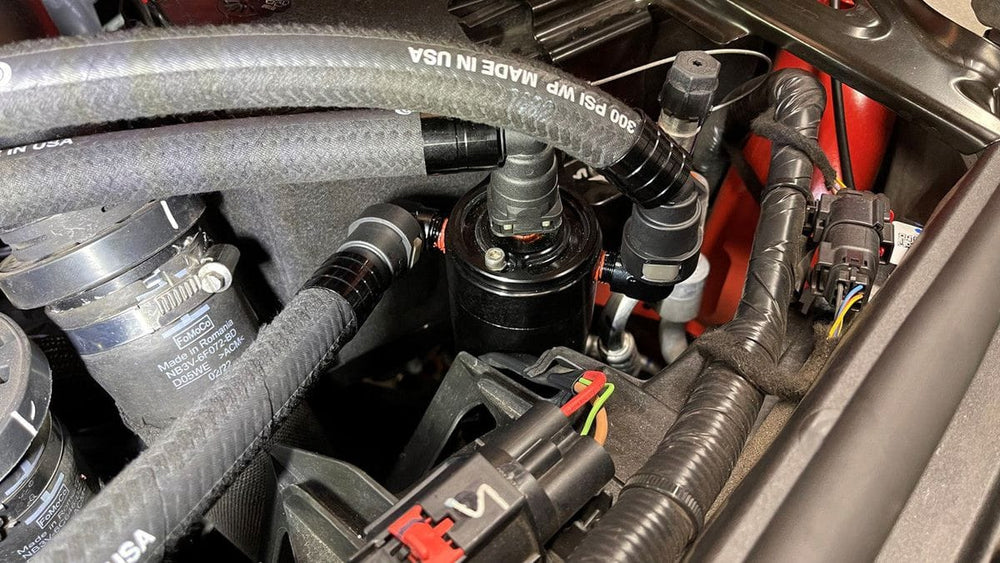 Plug N Play™ Dual Valve Oil Catch Can with Clean Side Separator (fits 22-26 Bronco Raptor 3.0L) UPR