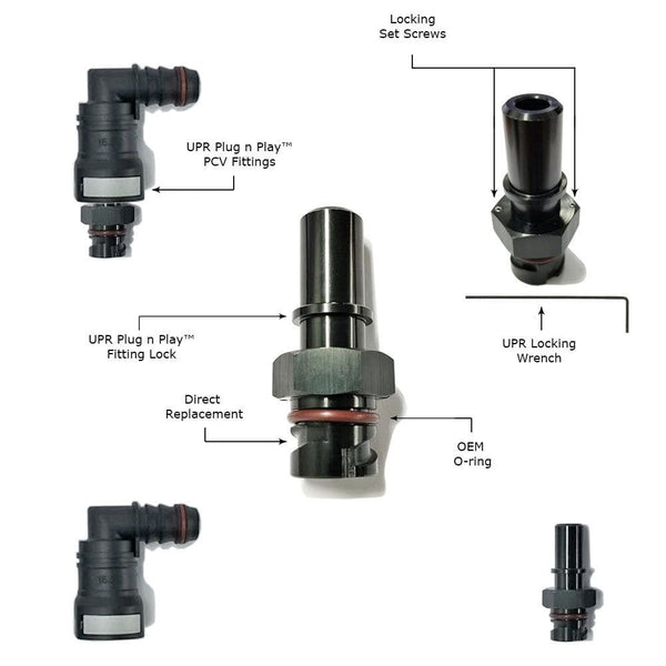UPR Plug N Play Adjustable Hi-Flo PCV Valve with Check Valve (2011-2023 Mustang, F150, Explorer, Hellcat) 5045-26