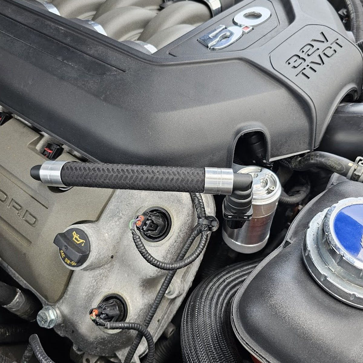 Plug N Play™ Oil Separator Catch Can Separator (fits 11-14 Mustang GT) UPR