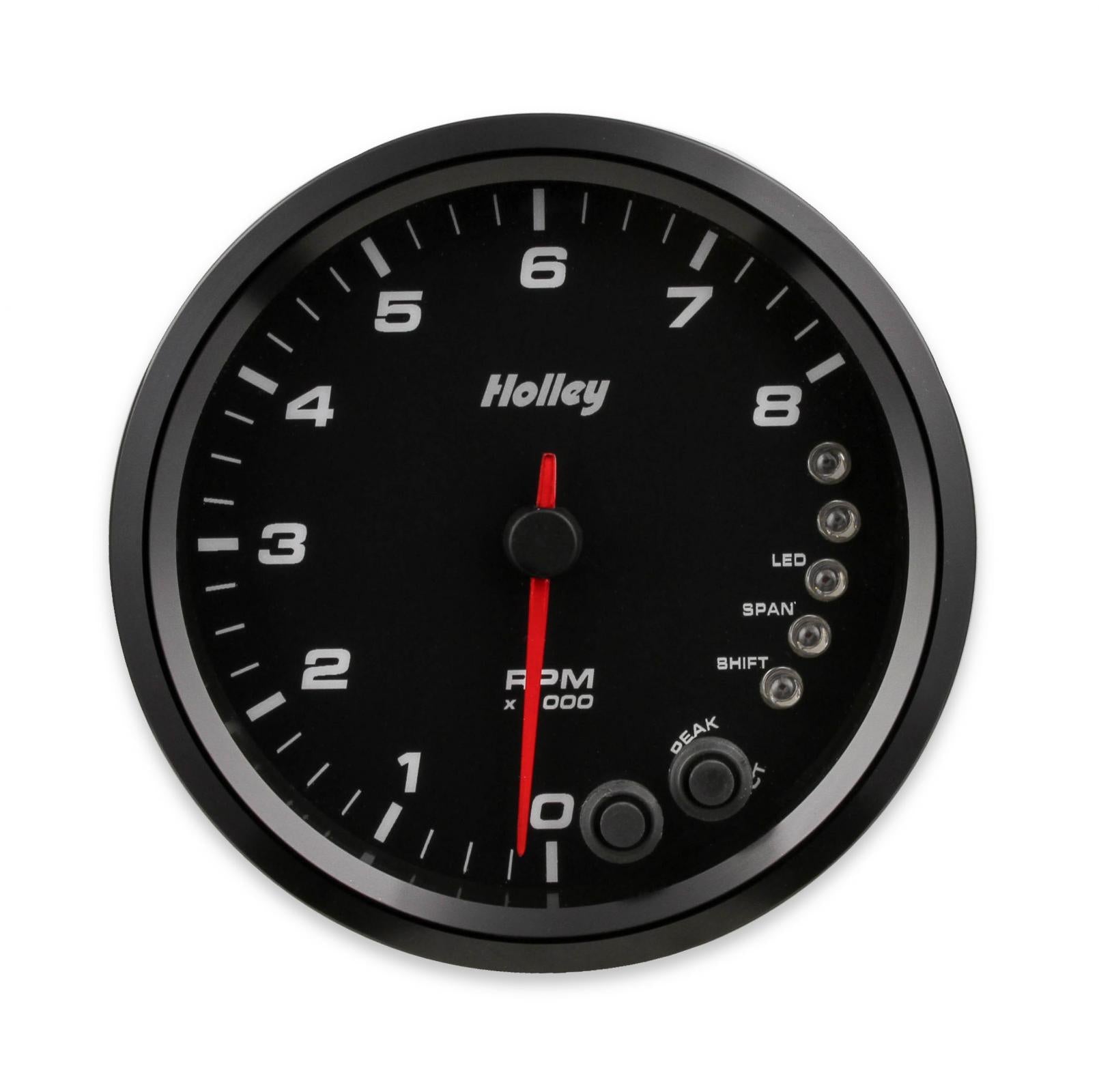 Analog-Style Tachometer Black 4-1/2 Tachometer 0-8K Standalone W/ Internal Shiftlight-Logo Holley