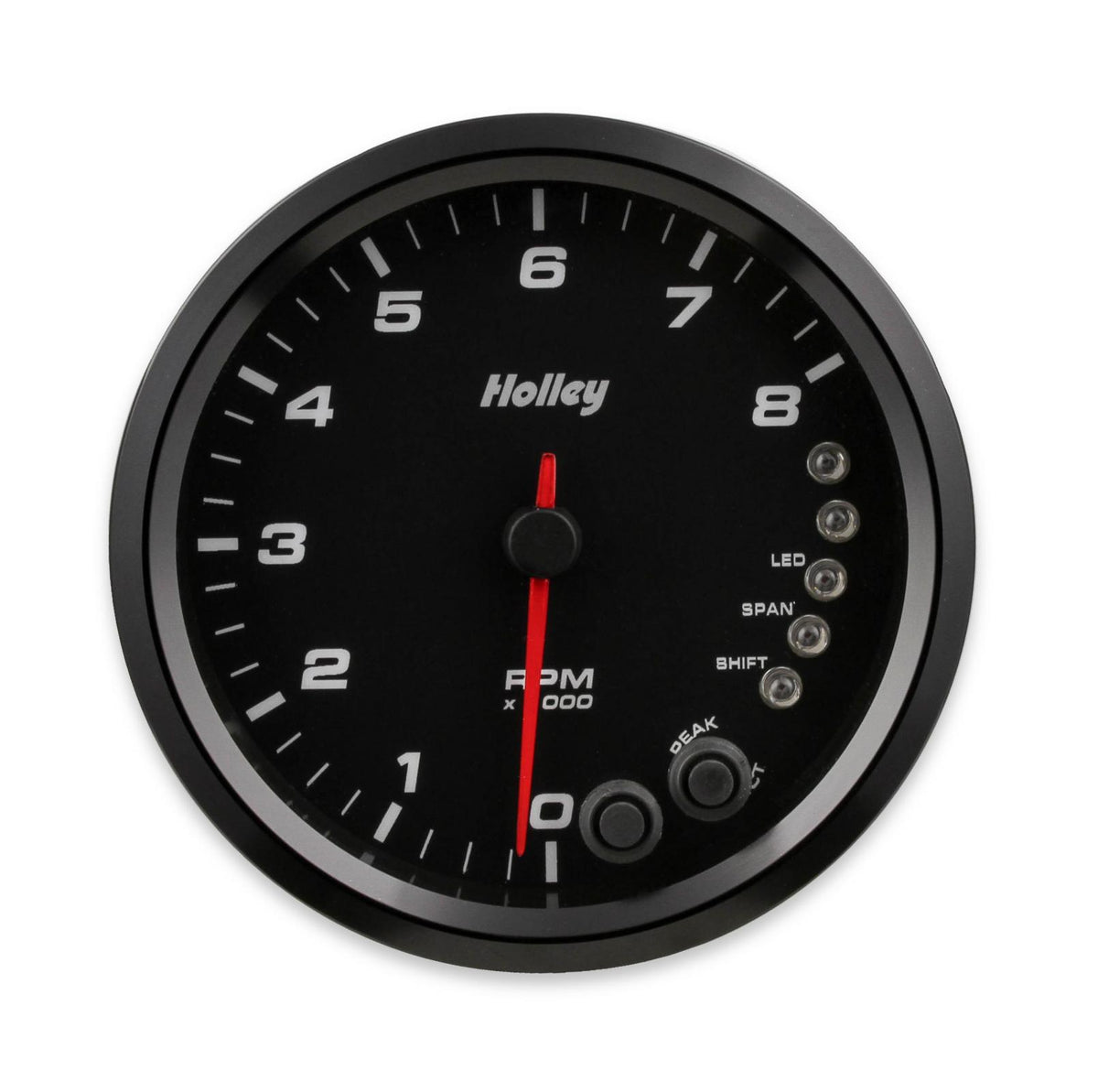 Analog-Style Tachometer Black 4-1/2 Tachometer 0-8K Standalone W/ Internal Shiftlight-Logo Holley
