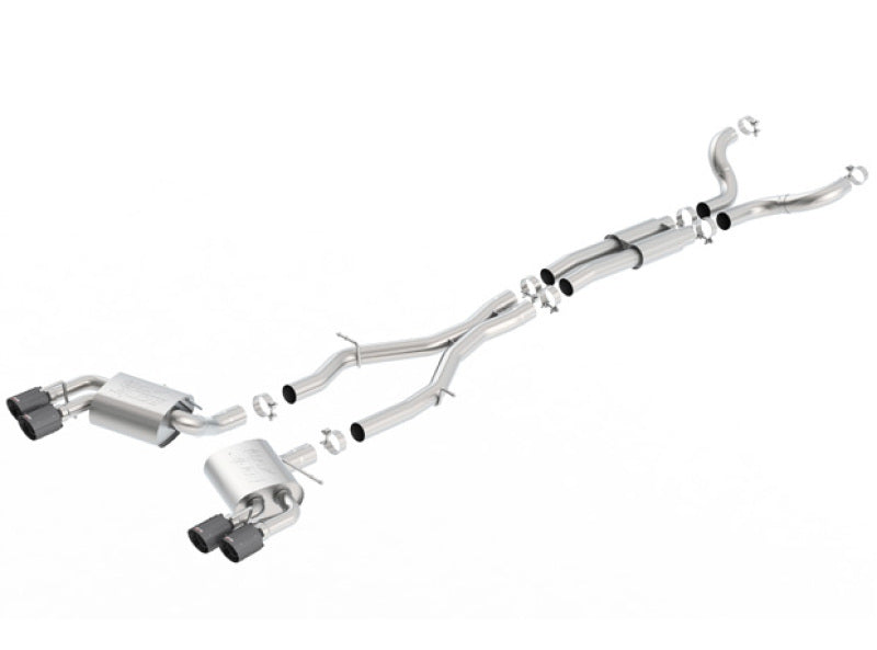 Borla 16-17 Chevy Camaro 6.2L 4in Dual CF Tips w/Black Core Dual Split Exit ATAK Catback Exhaust - additional view