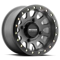 Aluminum Wheels 15x7 MR401 Beadlock UTV Bolt Pattern 4 On 136 Offset 38 Lip Size 0.79 Titanium GY Matte Black Ring Method
