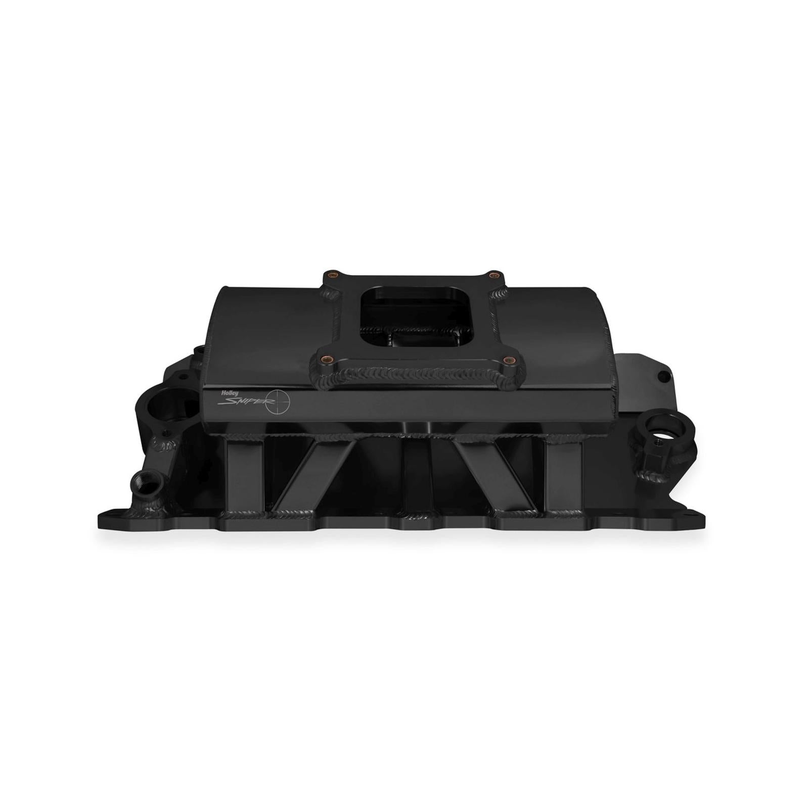 Sheet Metal Fabricated Intake Manifold Small Block Chevy Sbc Single Plane Carbureted Black With Logo Sniper EFI