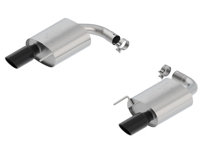 Borla Atak S Rear Section 15-17 Ford Mustang GT 5.0L V8 MT/AT 2.5in pipe 4in tip (Black Chrome) - additional view 2