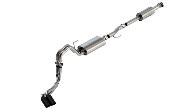 Borla F-150 2021 3.3L Dual Side Exit ATAK Cat-Back Exhaust w/ Black Chrome Tips - additional view 2
