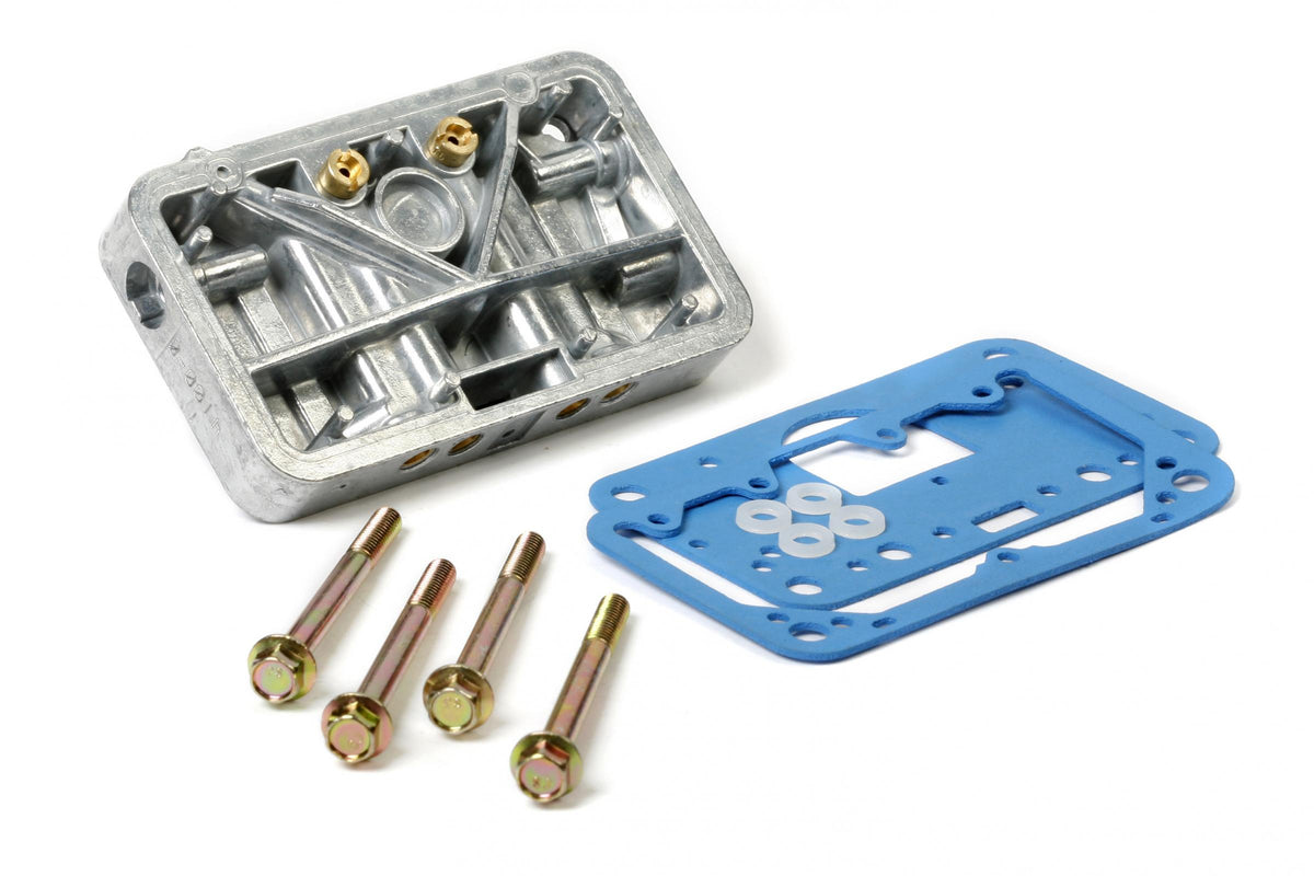 Secondary Metering Block Conversion Kit Shiny Aluminum 4160 to 4150 Conversion Kit for 0-3310SA and 0-80508SA Holley