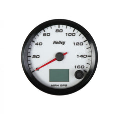Analog Style Speedometer White Face, 3-3/8 160 MPH GPS Speedometer (with Odometer) Holley