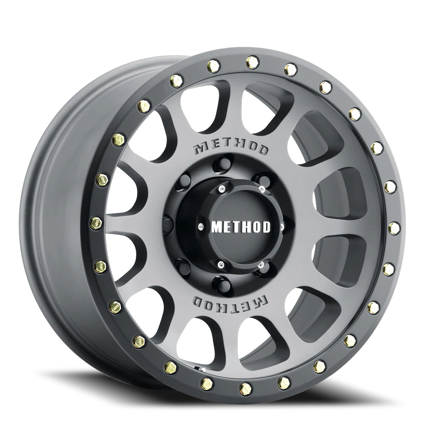Aluminum Wheels 18x9 NV MR305 Bolt Pattern 8 On 170 Offset 18 Lip Size 1.38 Titanium TT Matte Black Lip Method