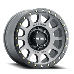 Aluminum Wheels 17x8.5 NV MR305 Bolt Pattern 8 On 165.1 Offset 0 Lip Size 1.3 Titanium TT Matte Black Lip Method