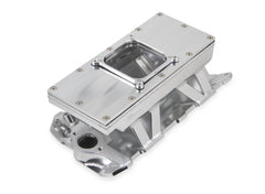 Sheet Metal Fabricated Intake Manifold Small Block Chevy Fabricated Intake Manifold Sbc Single Plane Carbureted (4500 Style Flange Changeable Plate) Silver With Logo Sniper EFI