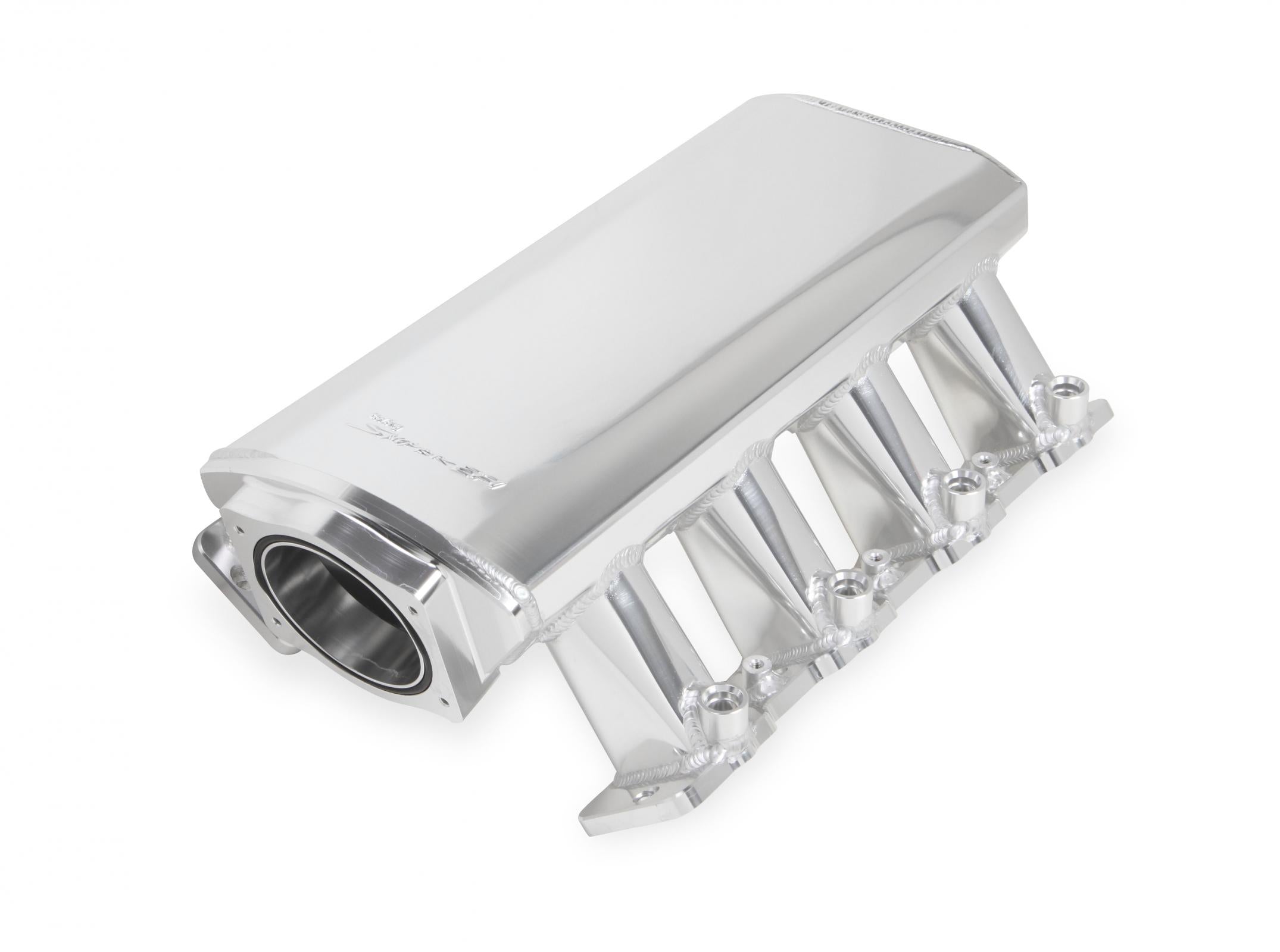 Sheet Metal Fabricated Intake Manifold GM Ls1/Ls2/Ls6 Hi-Ram Sheet Metal Fabricated Intake Manifold Ls1/Ls2/Ls6 102Mm Throttle Body Opening + Fuel Rail Kit Silver With Logo Sniper EFI