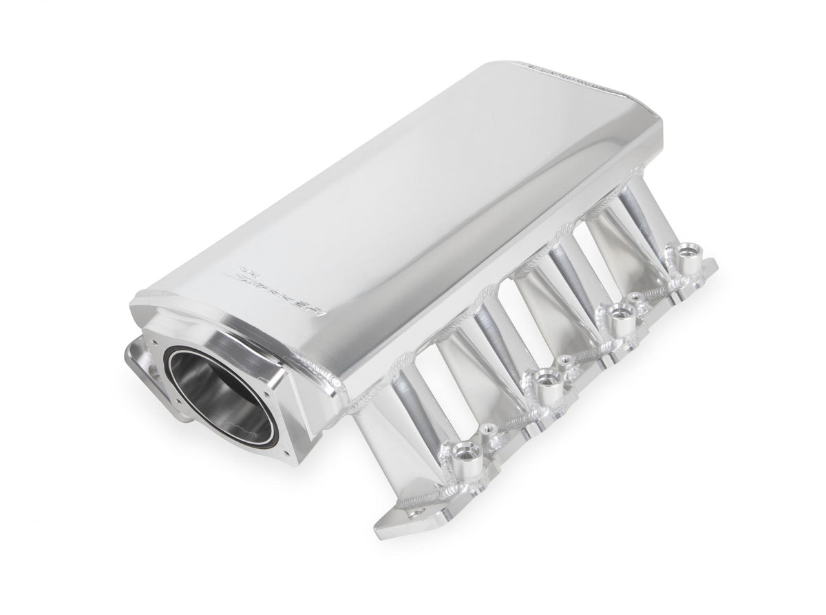 Sheet Metal Fabricated Intake Manifold GM Ls1/Ls2/Ls6 Hi-Ram Sheet Metal Fabricated Intake Manifold Ls1/Ls2/Ls6 102Mm Throttle Body Opening + Fuel Rail Kit Silver With Logo Sniper EFI