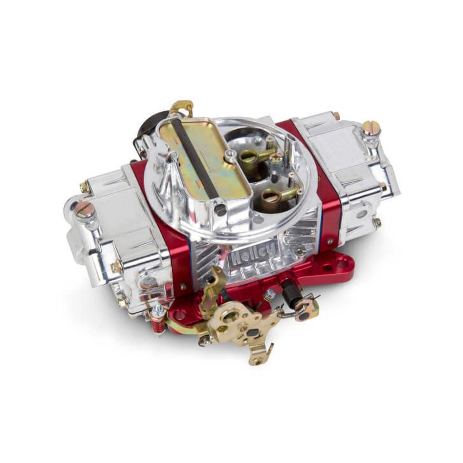 Ultra Double Pumper Carburetor 750 CFM 4150 Mechanical Secondaries Billet Color Red Shiny Gasoline Holley