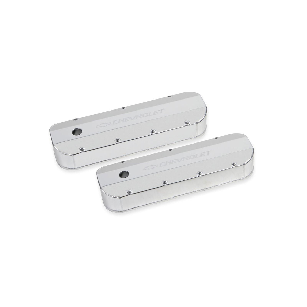 GM Licensed Valve Cover Track Series BBC Fabricated Aluminum Natural Anodized 1965-2000 Chevrolet 396-454 Big Block 1/4 Thick Billet Rail Holley