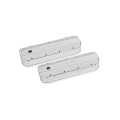 GM Licensed Valve Cover Track Series BBC Fabricated Aluminum Natural Anodized 1965-2000 Chevrolet 396-454 Big Block 1/4 Thick Billet Rail Holley