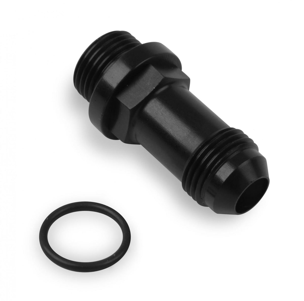 Fuel Inlet Fitting Long -6AN Male Fuel Inlet Fitting (Black ) Holley