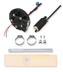 Diecast In-Tank Retrofit Fuel Module W/return 255 LPH Drop-In Retrofit EFI Fuel System W/hydramat Supports Up to 550 EFI or 700 CARB HP (HP Rating At 60 PSI at 13.5 Volts / 10.4 AMP Draw) Holley