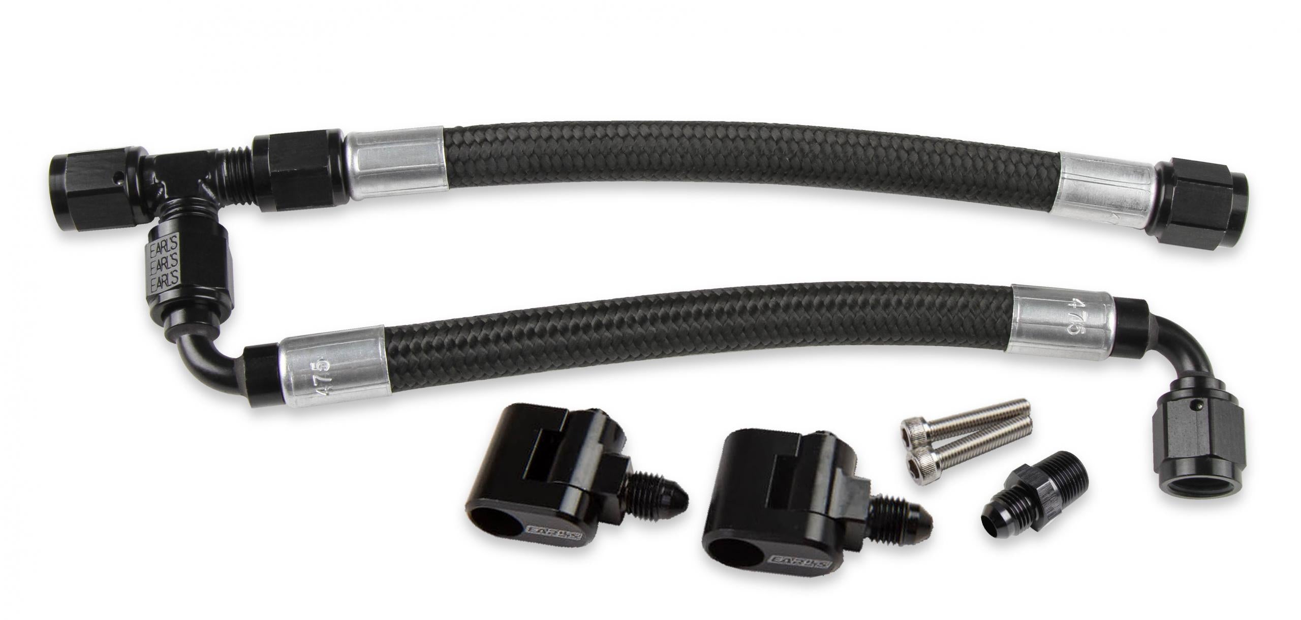 LS Steam Tube Kit W/ Black Pro-Lite 350 Hose GM LS Steam Tube Kit W/Black Pro-Lite 350 Hose Fits Most Engines W/ Hi-Ram Intake Manifold & Other Intakes W/ Room Underneath for the Earls Billet Swivel Adapters and an Hose Holley