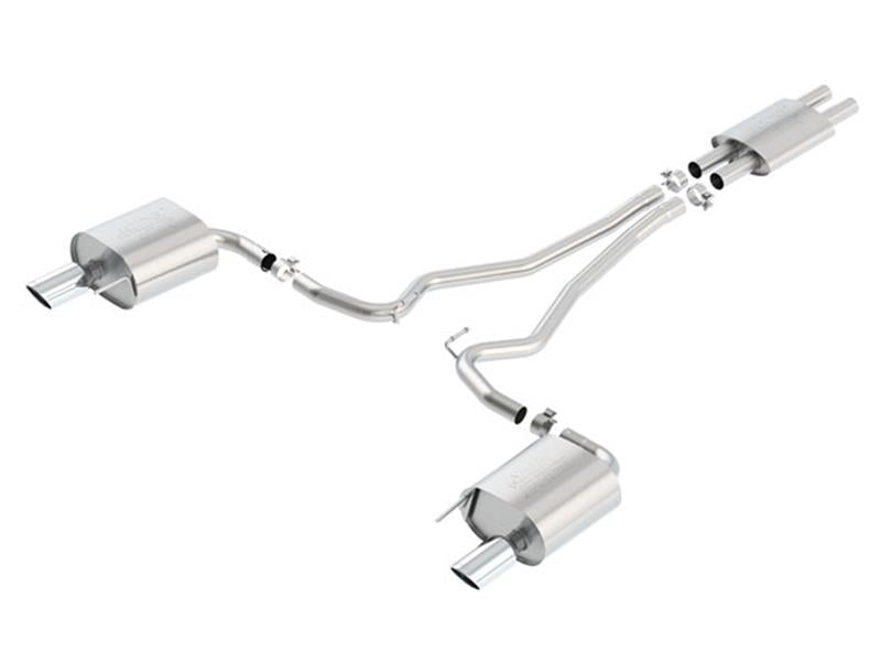 Borla ATAK Cat Back 15 Ford Mustang 3.7L V6 MT/AT 2.25in Pipe 4in Single Round Rolled Tips - additional view