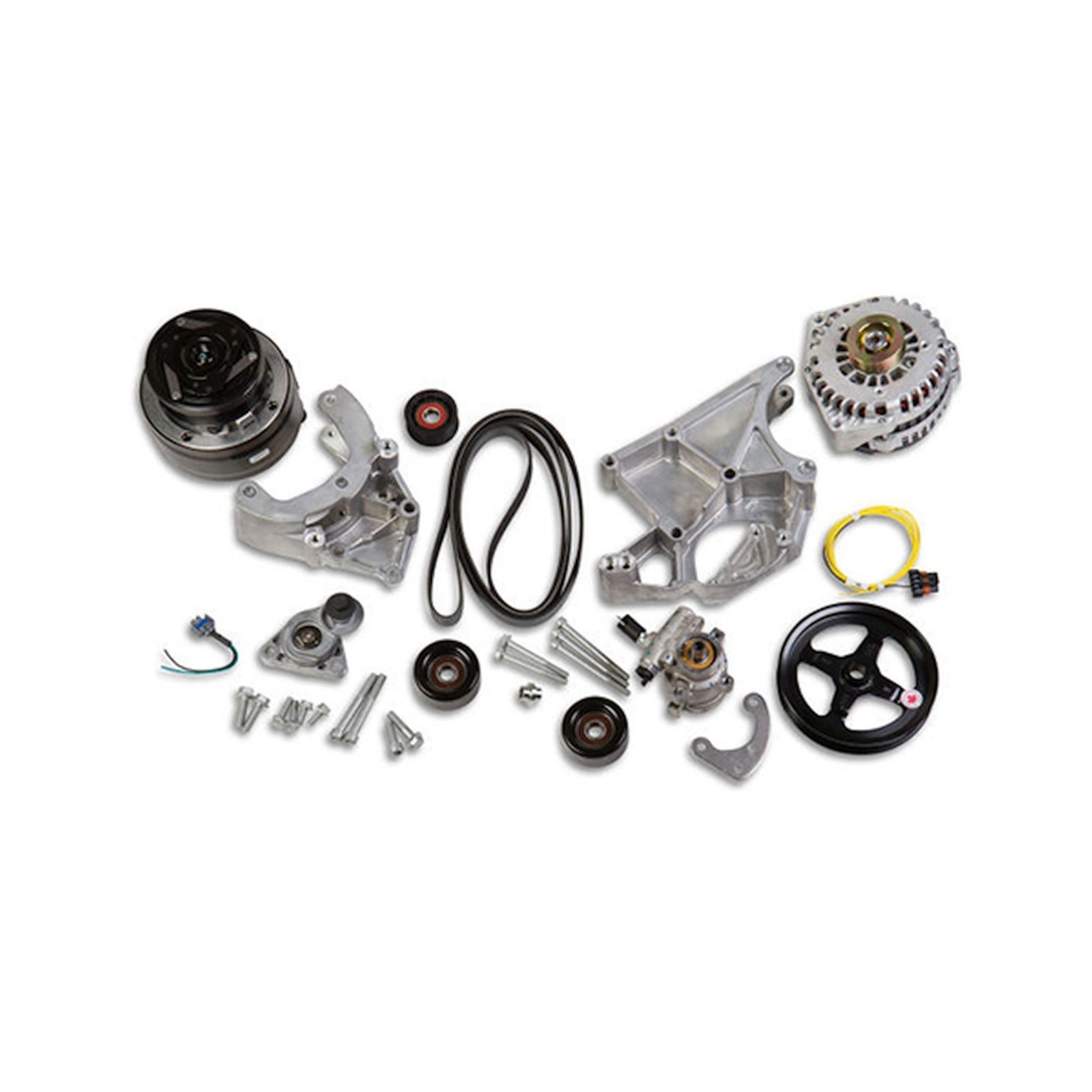 LS/LT High-Mount Complete Accessory Drive Kit Includes R4 A/C Compressor, Alternator, Power Steering Pump, Belt & Pulleys Holley