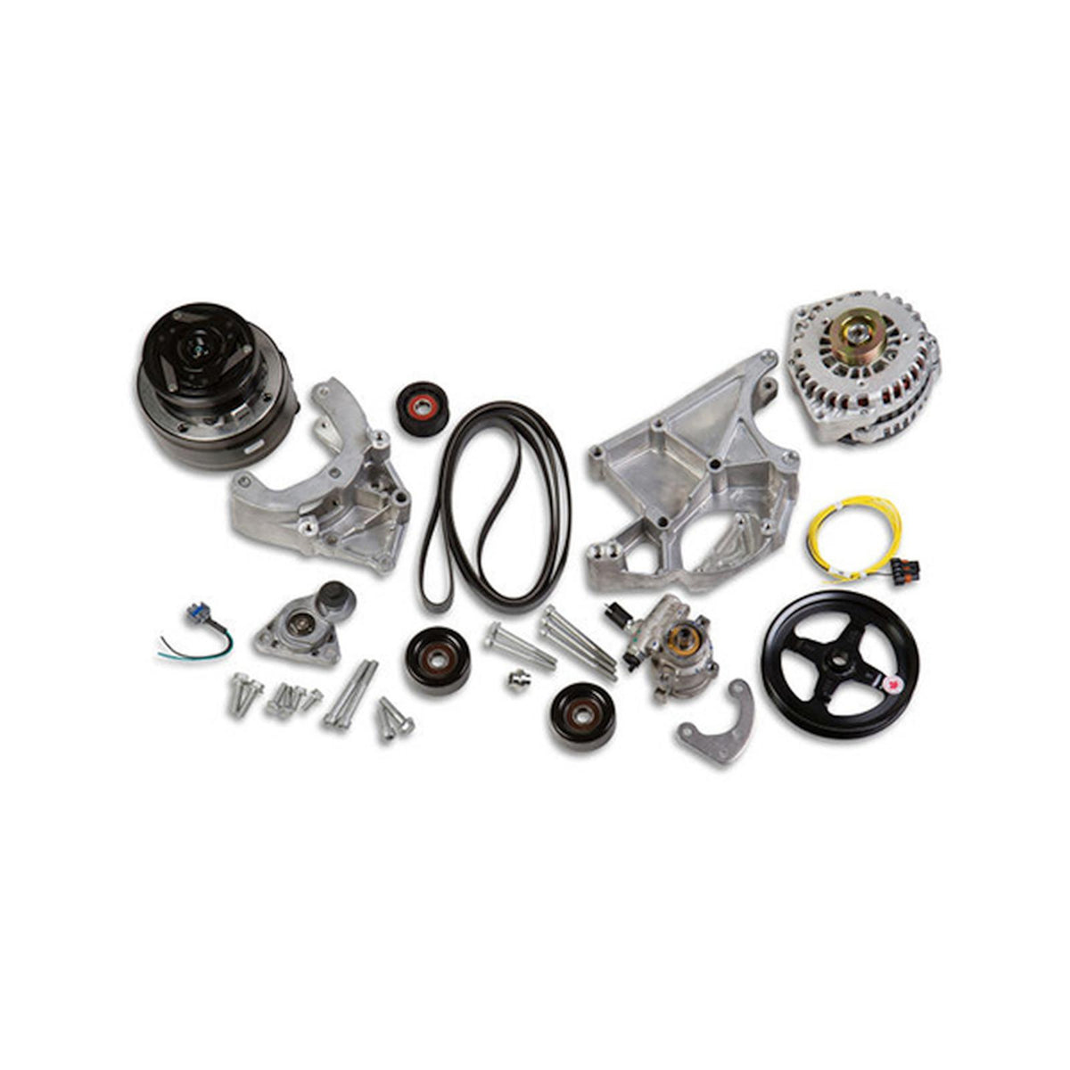 LS/LT High-Mount Complete Accessory Drive Kit Includes R4 A/C Compressor, Alternator, Power Steering Pump, Belt & Pulleys Holley