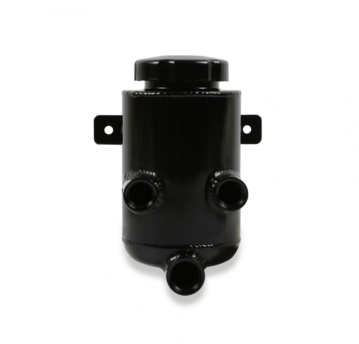 Power Steering Remote Reservoir Black Aluminum with Bracket Universal Black Aluminum with Mounting Bracket for Panel Mounting to the Firewall or Inner Fender Holley