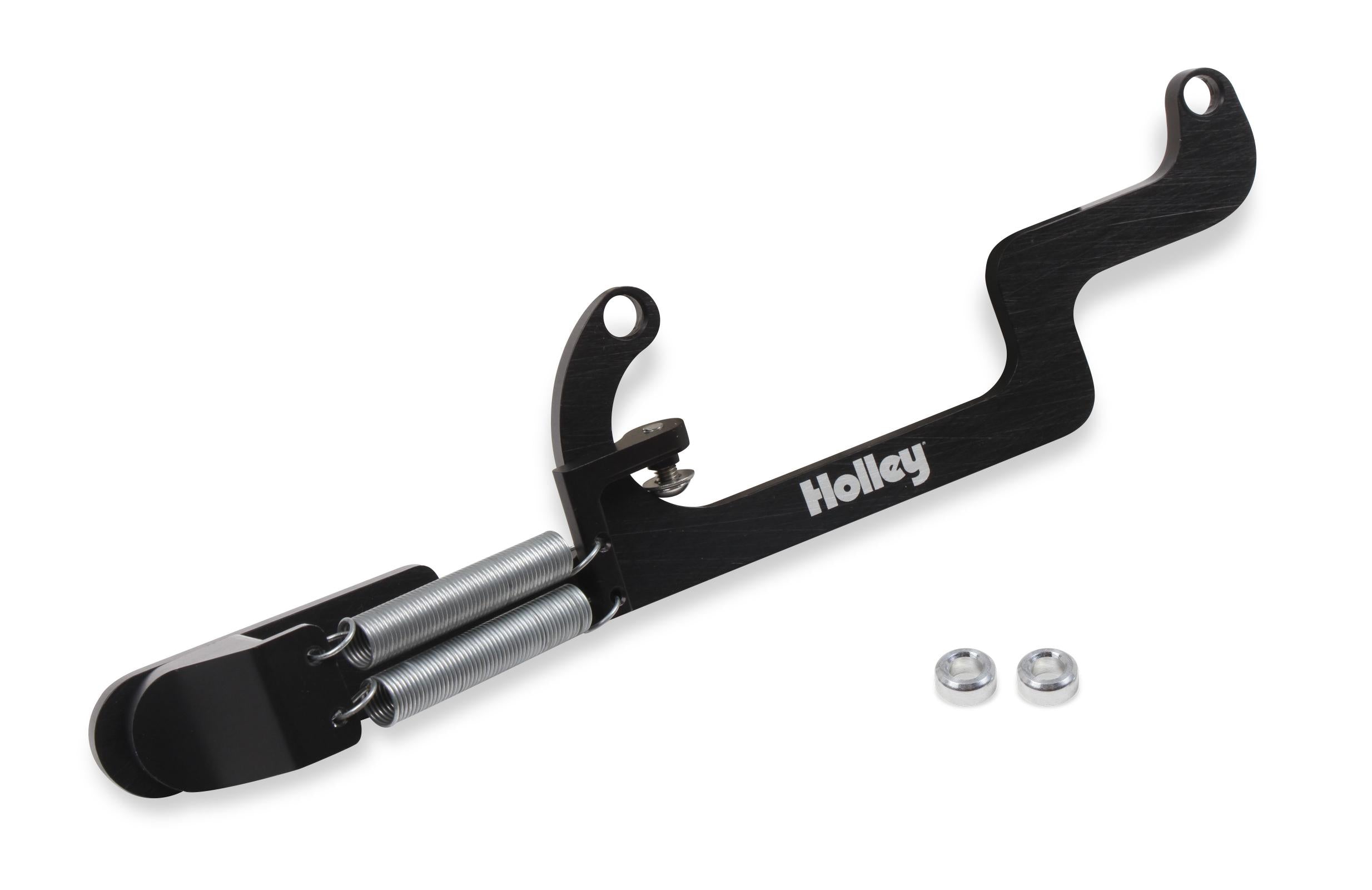 Billet Aluminum Throttle Return Spring Bracket Billet Aluminum Throttle Return with No Throttle Cable or Kick Down Mounts Black Will Not Clear Linkage on Gen 3 Fx Holley