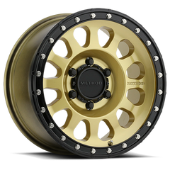 Aluminum Wheels 17x8.5 MR315 Bolt Pattern 6 On 135 Offset 0 Lip Size 1.65 Gold GD Black Street Loc Method