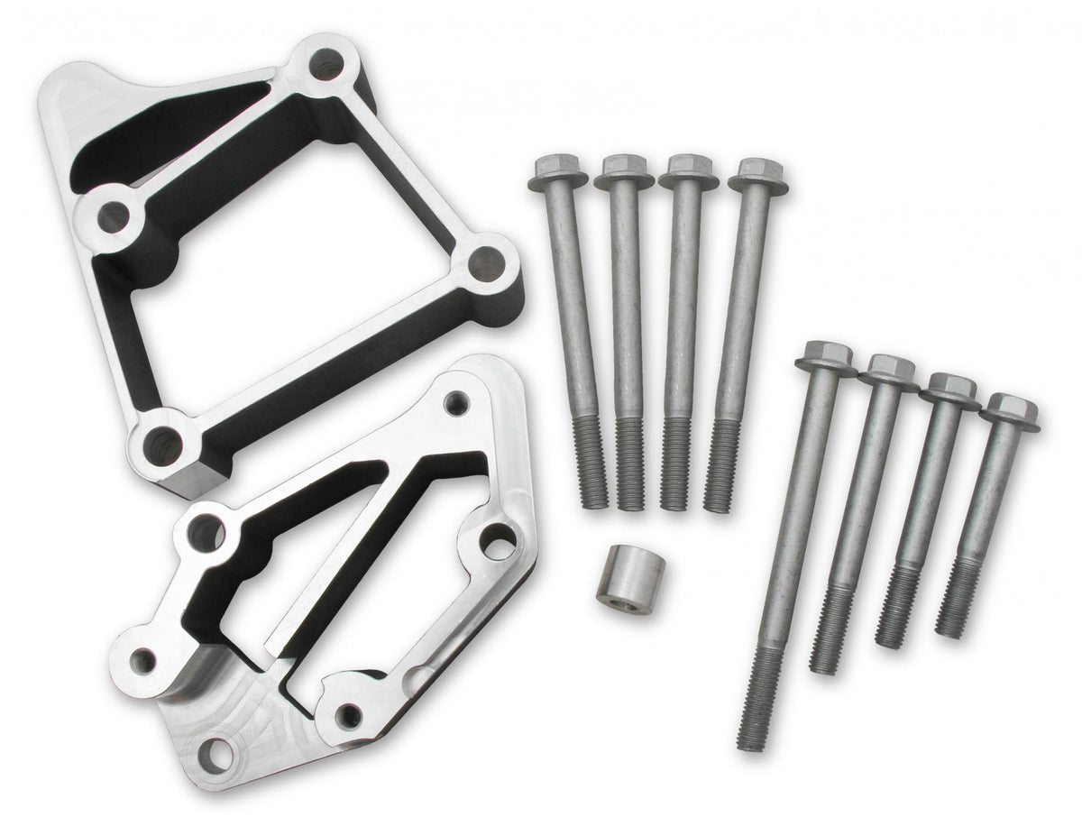 LS Accessory Drive Bracket Installation Kit for Middle Alignment Black Installation Kit, LS Acc Drive Brackets, Use with Middle Belt Alignment (alignment Common on F-Body & GTO) Holley