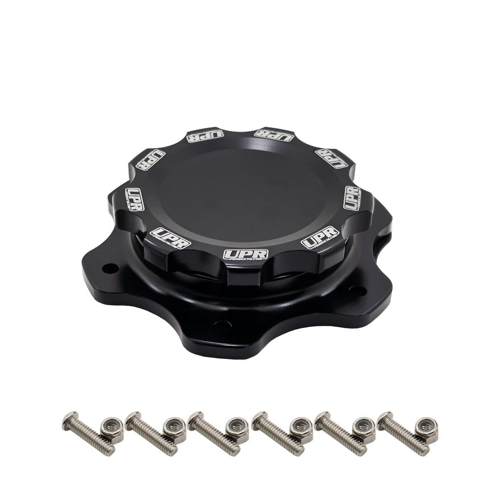 Billet Fuel Filler Cap & 6 Bolt Lightweight Flange Bung UPR Black