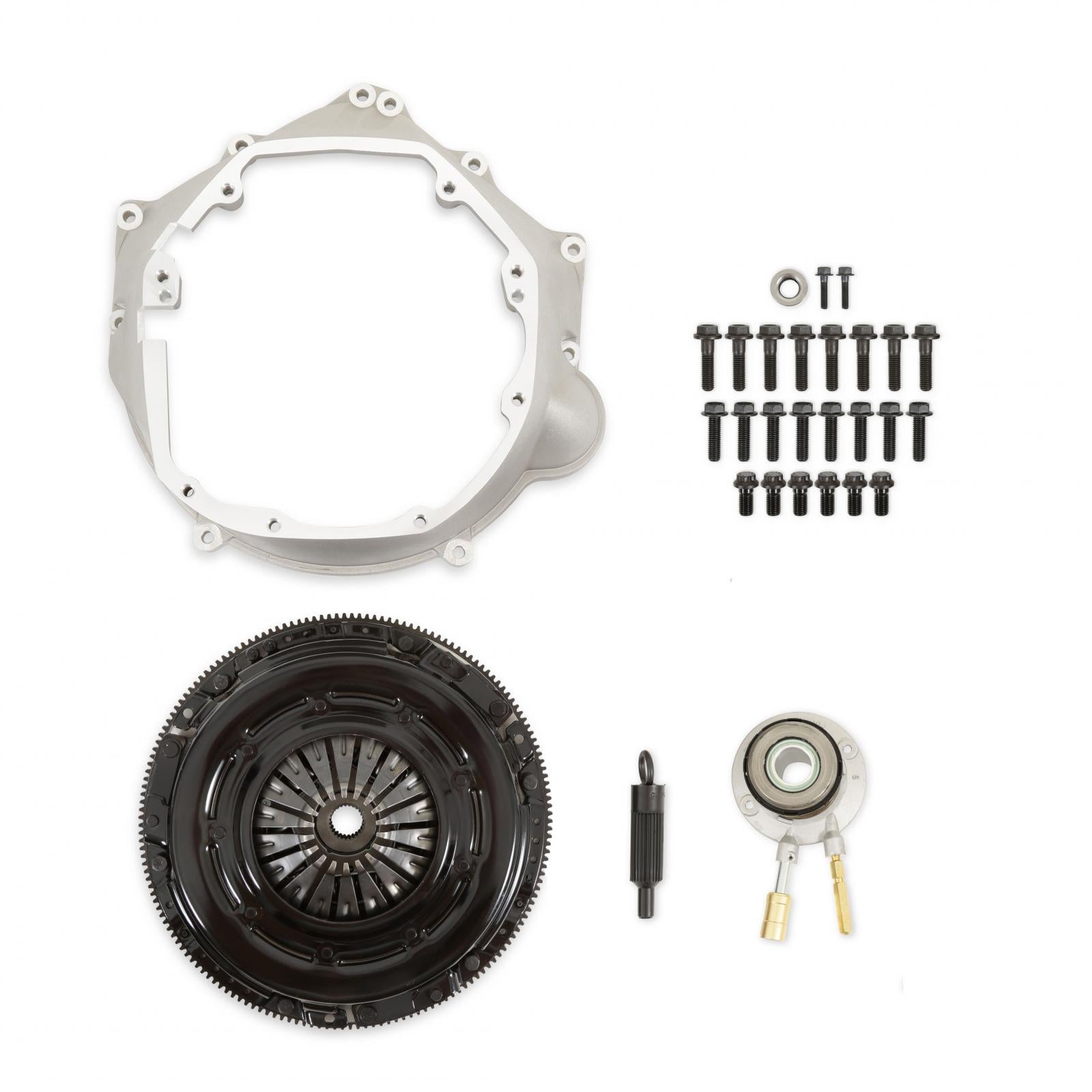 Complete Transmission Installation Kit 6-Bolt LS Engine to T-56 / Magnum Everything You Need to Connect a 6-Bolt LS Engine to a Tremec T-56 or Magnum Transmission Holley