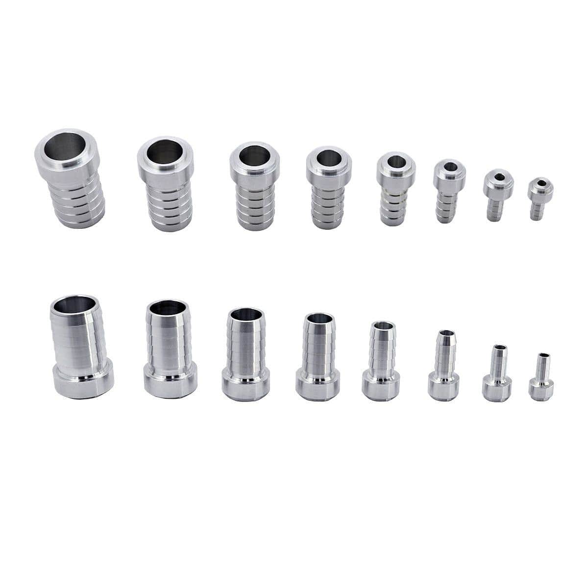 1/4" Barb Weld Bung Aluminum Stepped