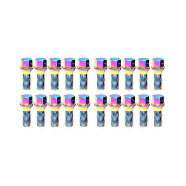 Wheel Mate Mevius Lug Bolt Set of 20 - Neon Chrome 14x1.25 27mm Cone 60 DEG TAP - 40591N User 1
