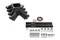 Single Plane EFI 4500 Split-Design Race Intake Manifold- GM LS1/LS2/LS6 Black Finish with Fuel Rails Holley