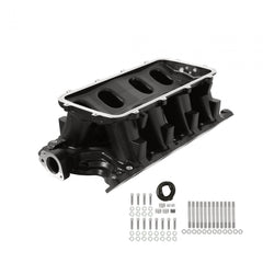 Black 351W Ford Hi-Ram Carbureted Manifold Base Black Ford 351W (9.5 Deck) Ford Hi-Ram Intake Manifold Base Holley