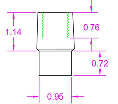 Tube End Adapter Weld Bung 3/4-16 Right Hand for 1-1/8" x.083" Tubing