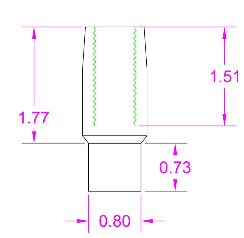 Tube End Adapter Weld Bung Long 5/8-18 Right Hand for 1" x .095" Tubing