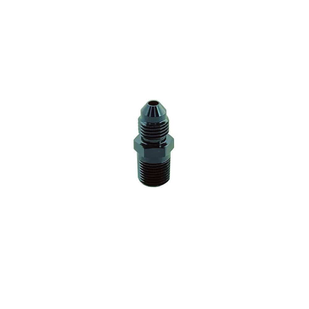 1/8 NPT Straight 3AN Male Adapter Fitting Black