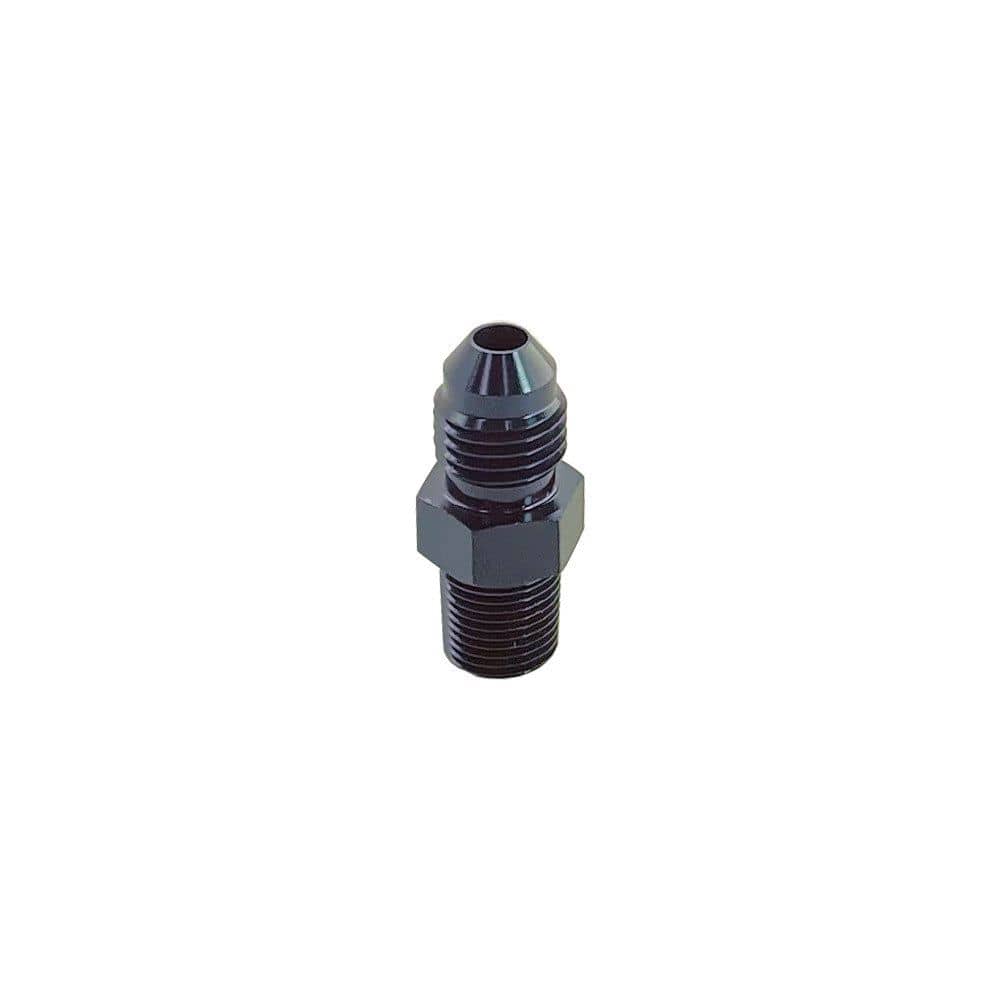 1/8 NPT Straight 4AN Male Adapter Fitting Black
