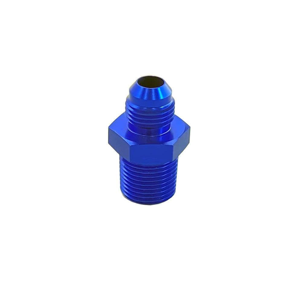 3/8 NPT Straight 6AN Male Adapter Fitting Blue